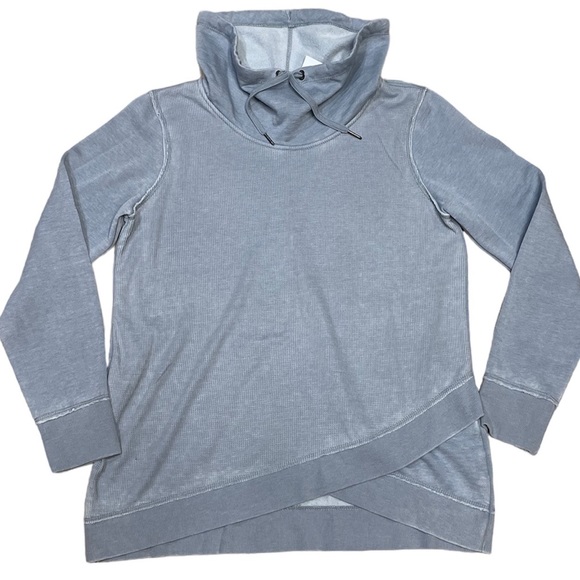 NWT Calvin Klein Turtle Neck Crossover Pullover Waffle Knit